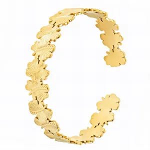 Cut-Out Leaf Motif Cuff – 18K Gold