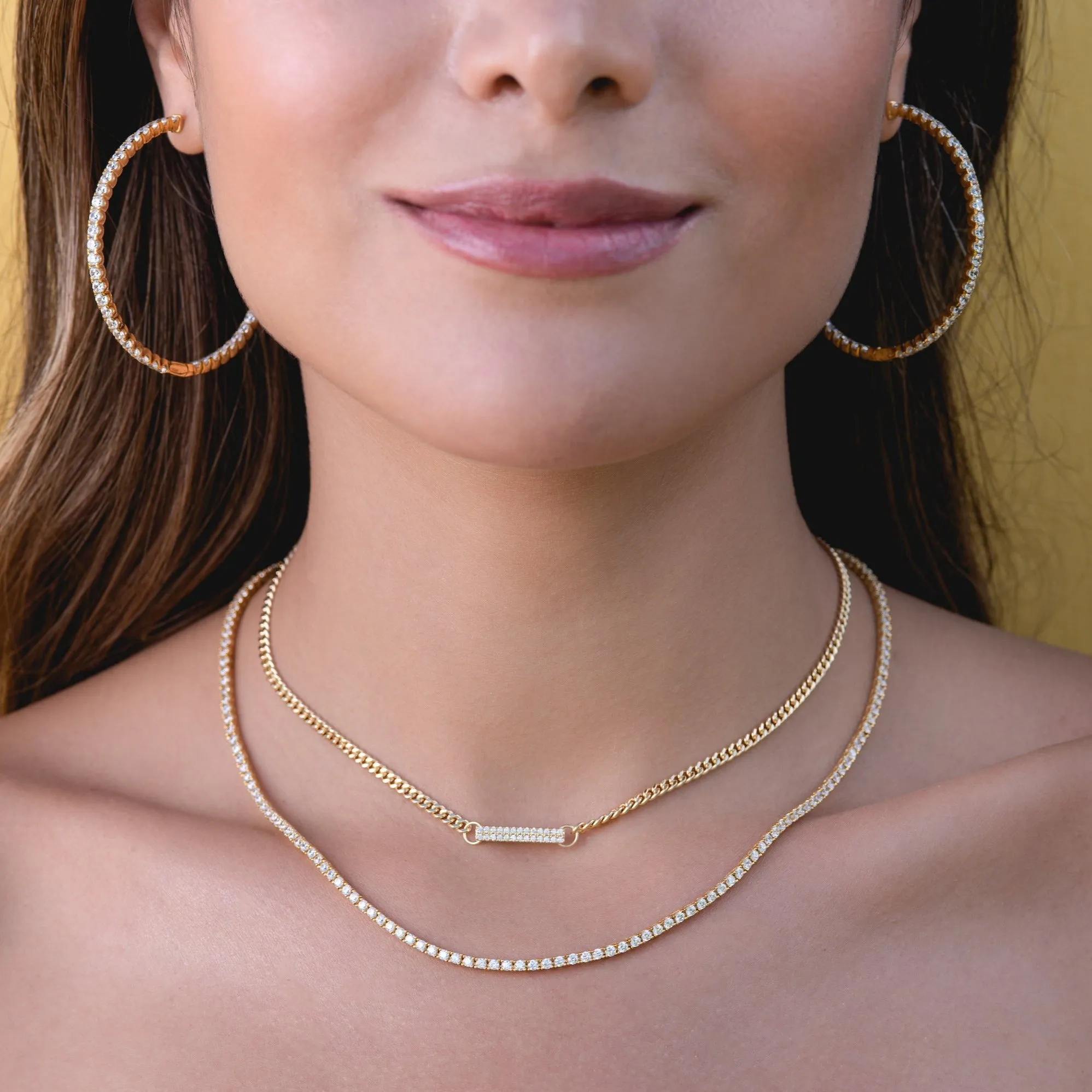 CZ Bar Link Necklace