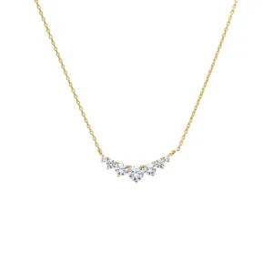 CZ Graduated Curved Bar Necklace