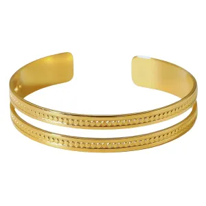 CZ Stripe Cuff – 18K Gold
