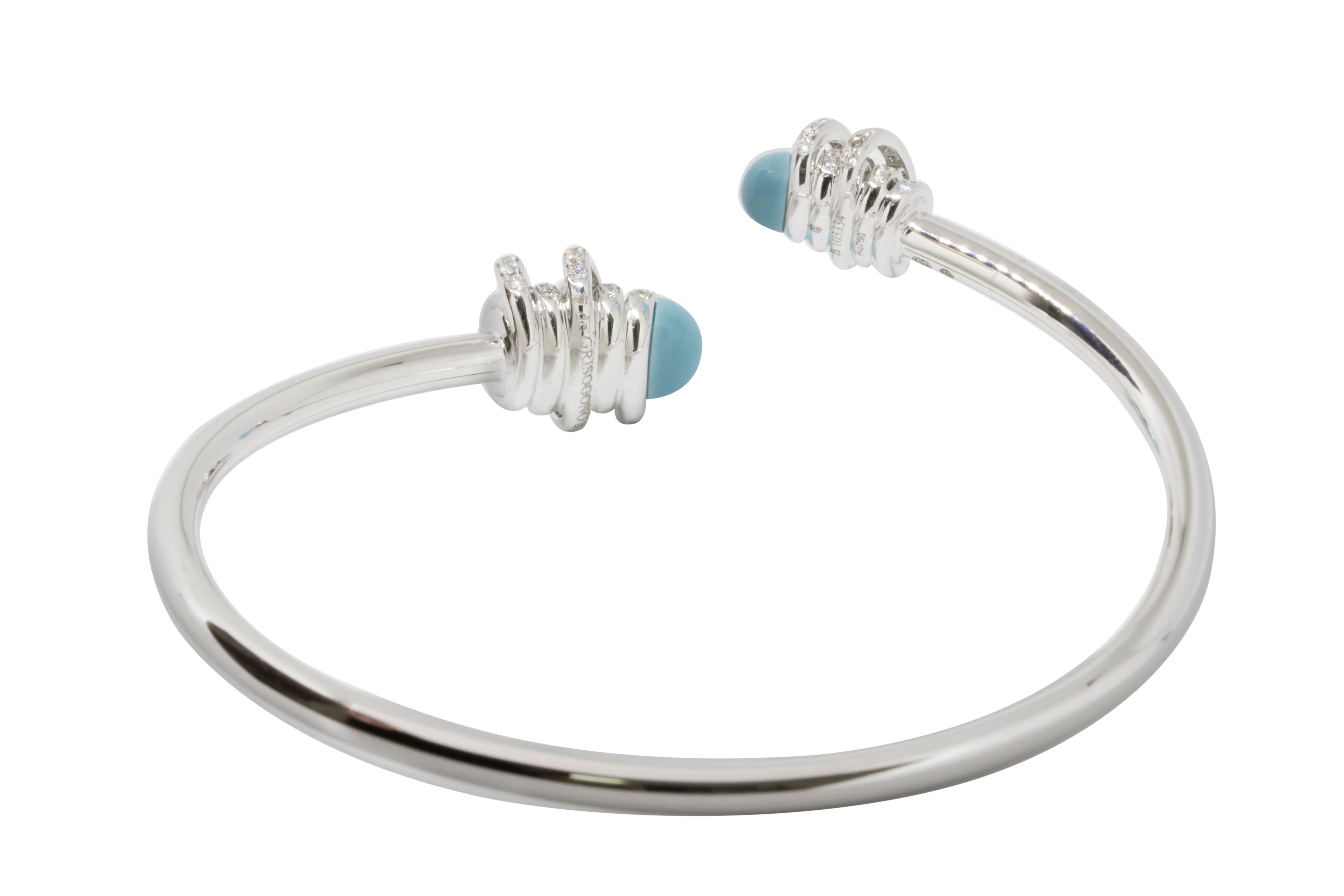 de GRISOGONO Toi & Moi 18-karat White, Turquoise Cabochon and Diamond Cuff