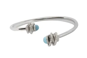 de GRISOGONO Toi & Moi 18-karat White, Turquoise Cabochon and Diamond Cuff