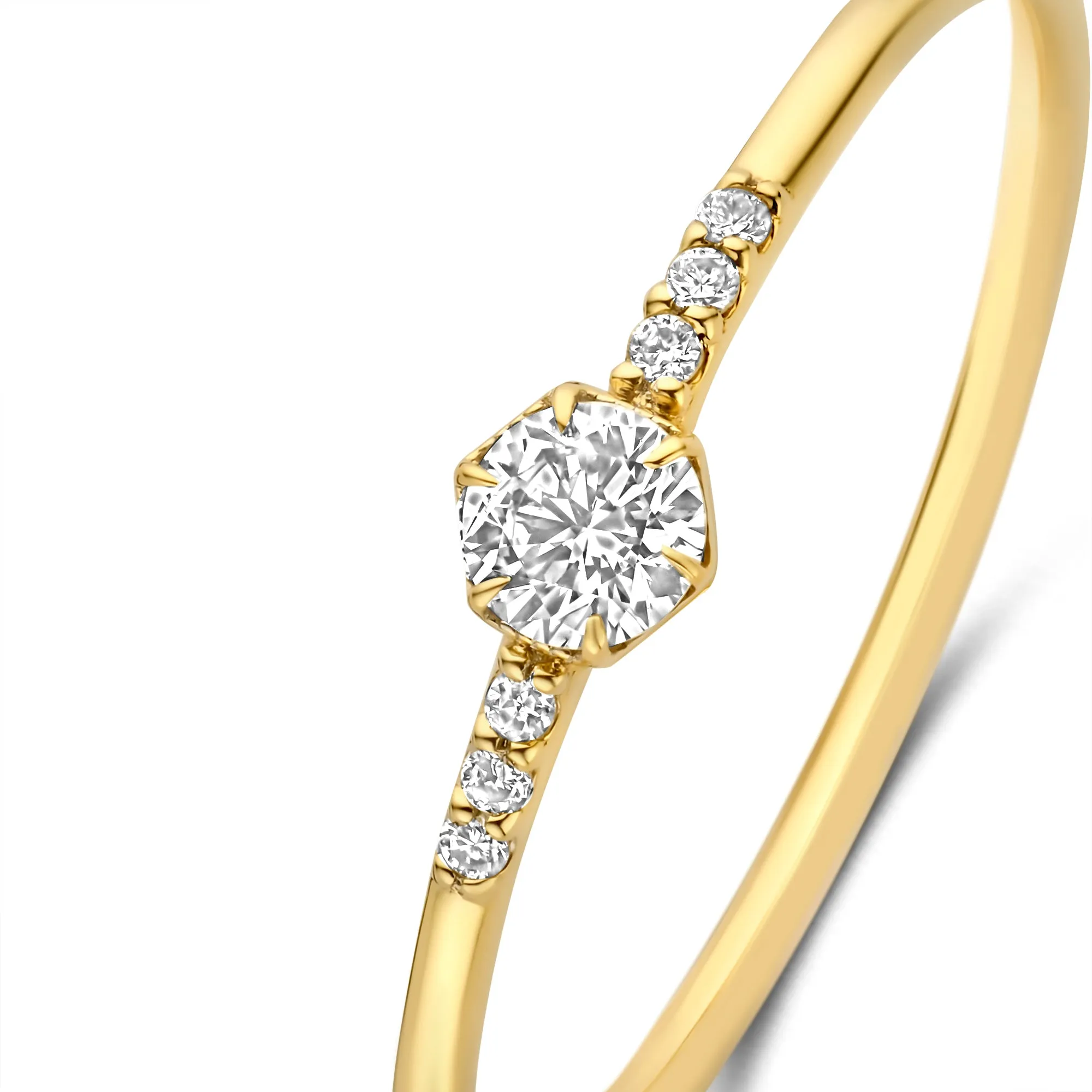 De la Paix Belinda 14 karat gold ring with diamond 0.12 carat