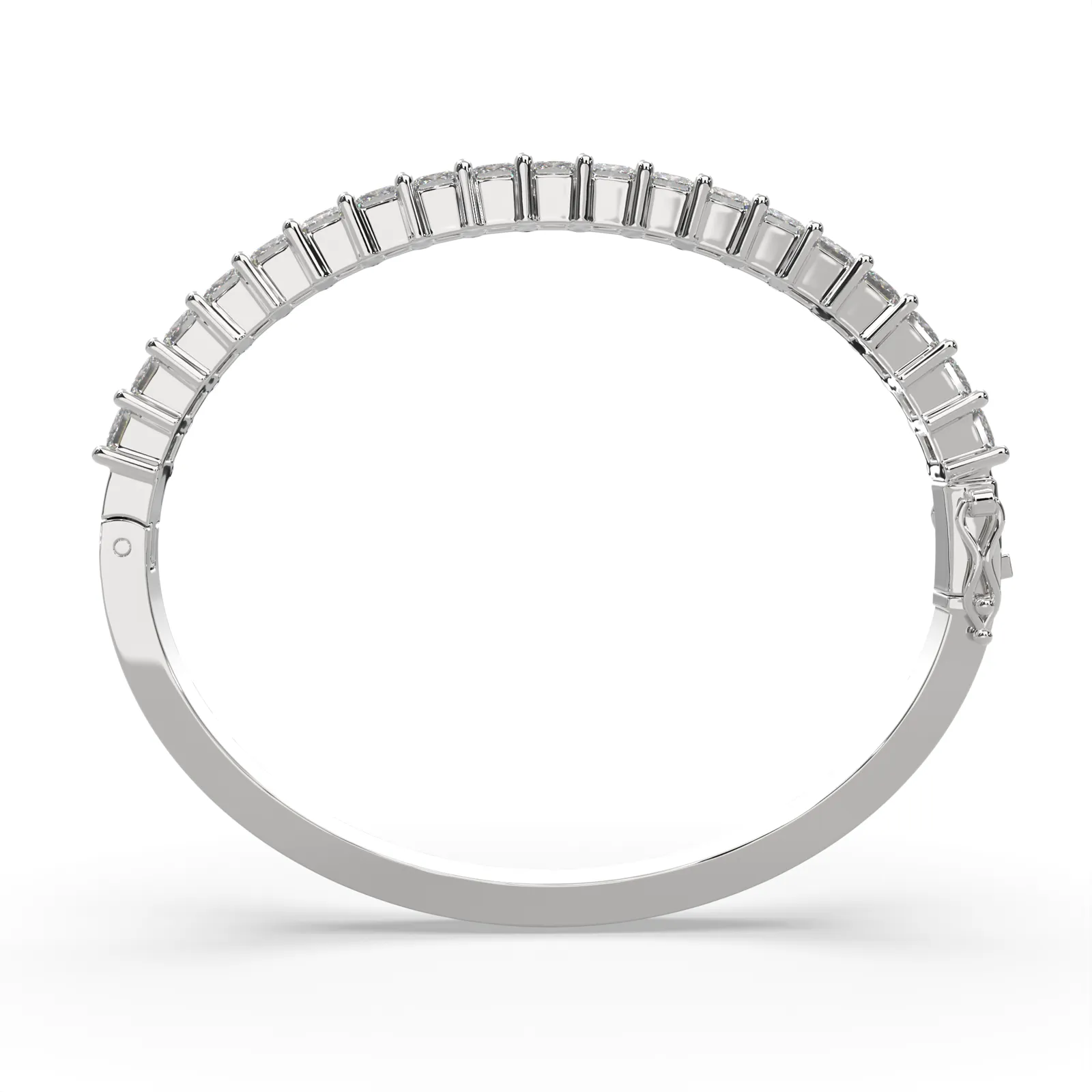 Desdemona Princess Cut Diamond Bangle Bracelet Shared Prong Hinged (6 ctw)