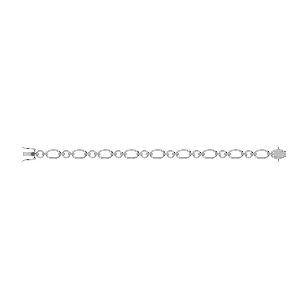 Diamond 5/8 Ct.Tw. Cuban Fashion Bracelets in 14K White Gold