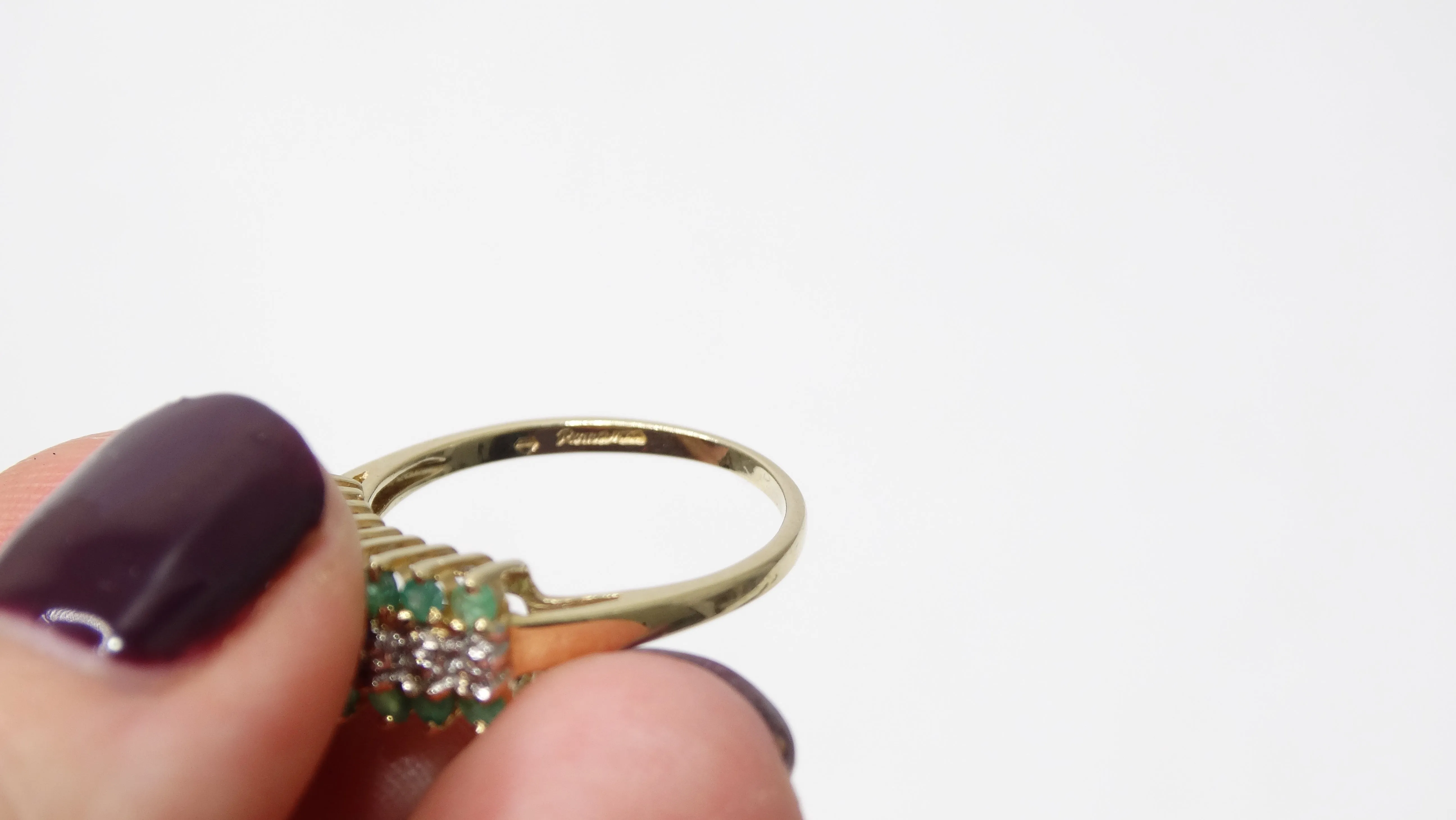 Diamond & Emerald Cluster Ring