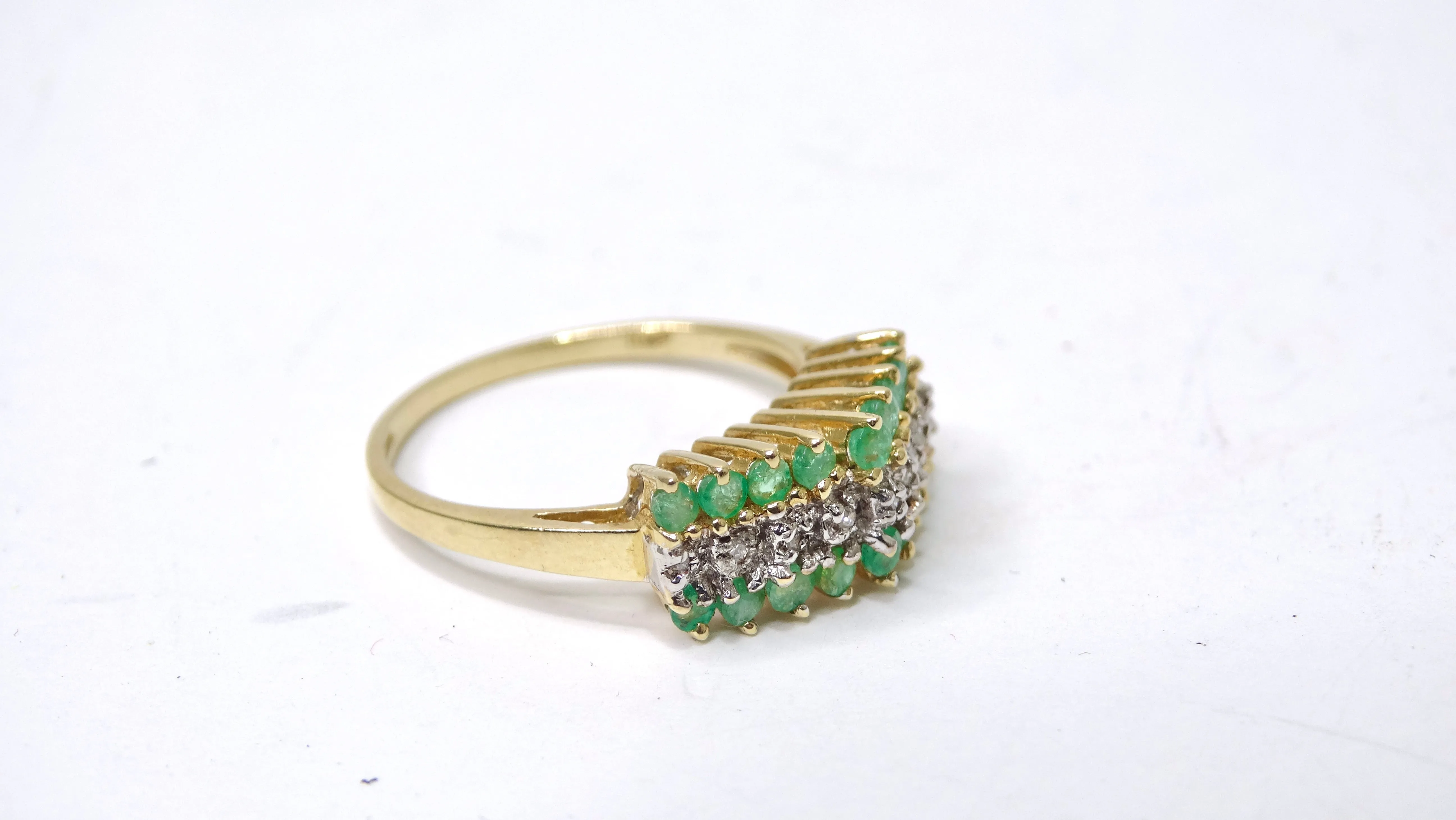 Diamond & Emerald Cluster Ring