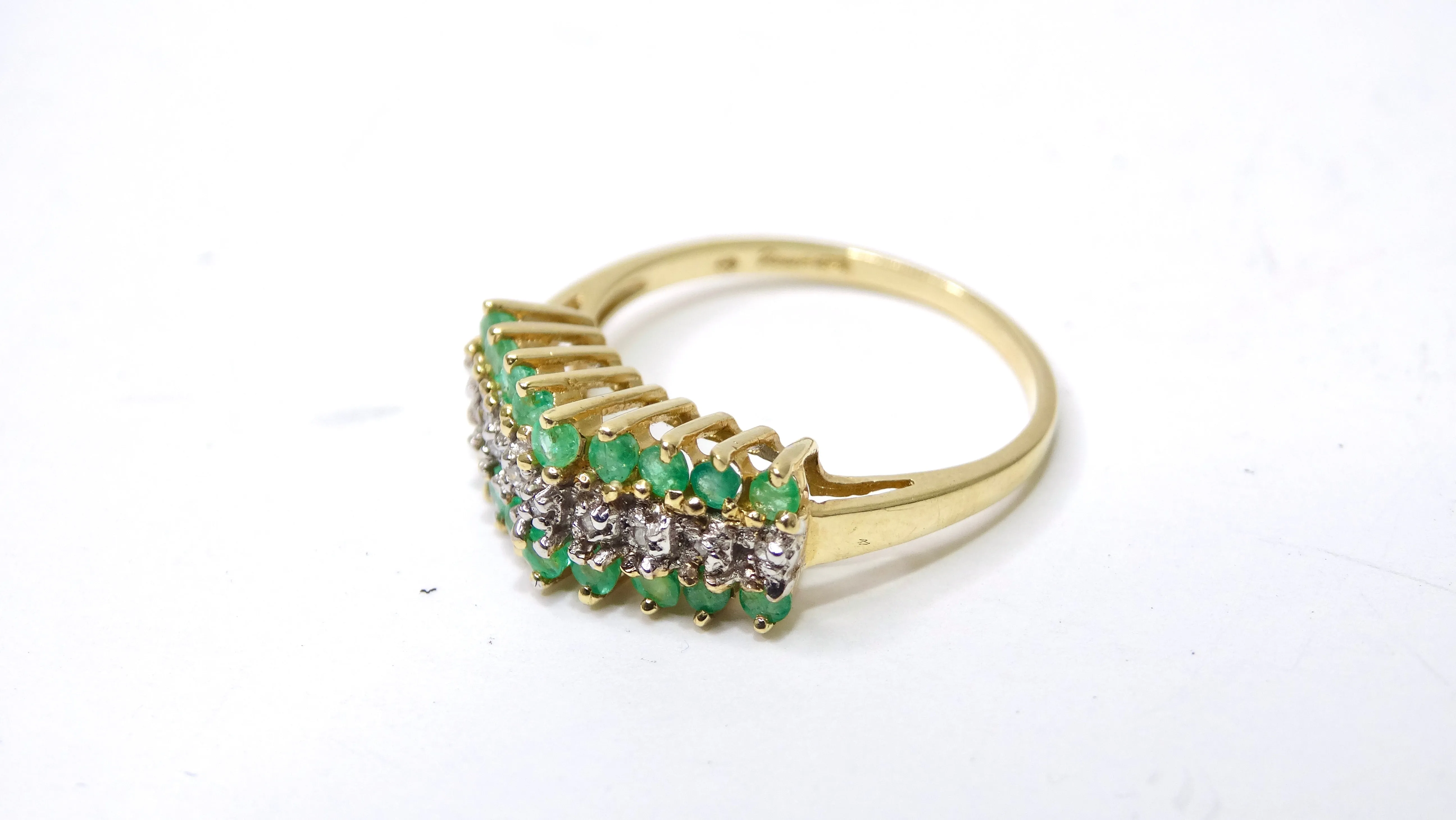 Diamond & Emerald Cluster Ring
