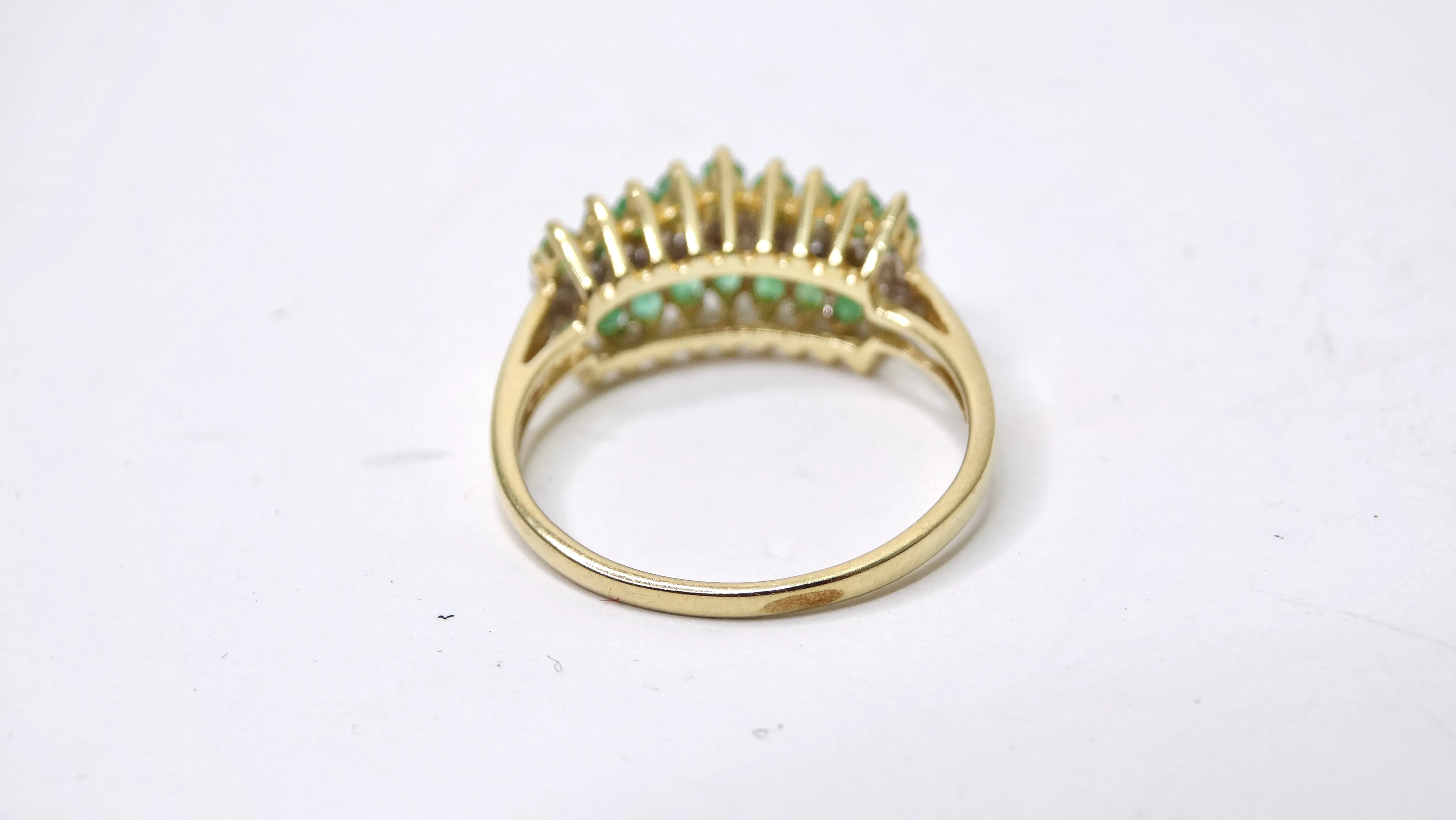 Diamond & Emerald Cluster Ring