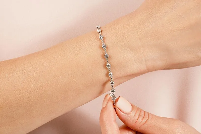 Diamond And Chain Link Diamond Bracelet with 4.50 ct.(finished) 4mm