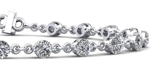Diamond And Chain Link Diamond Bracelet with 4.50 ct.(finished) 4mm
