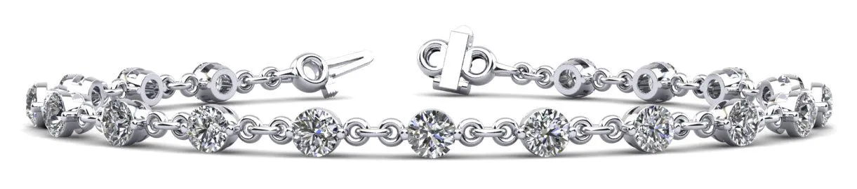 Diamond And Chain Link Diamond Bracelet with 4.50 ct.(finished) 4mm
