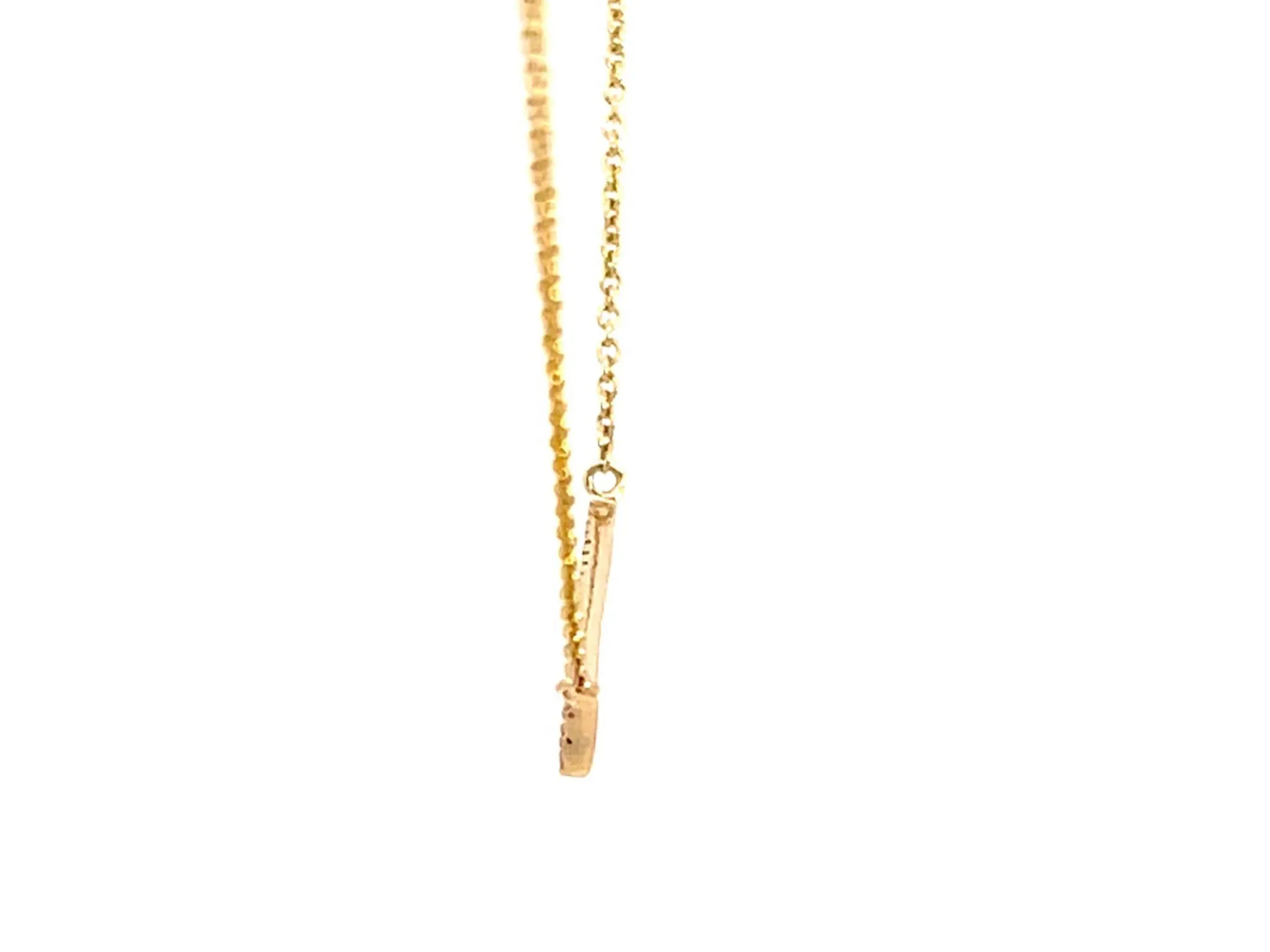 Diamond Bar Necklace in 14k Yellow Gold