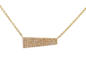 Diamond Bar Necklace in 14k Yellow Gold
