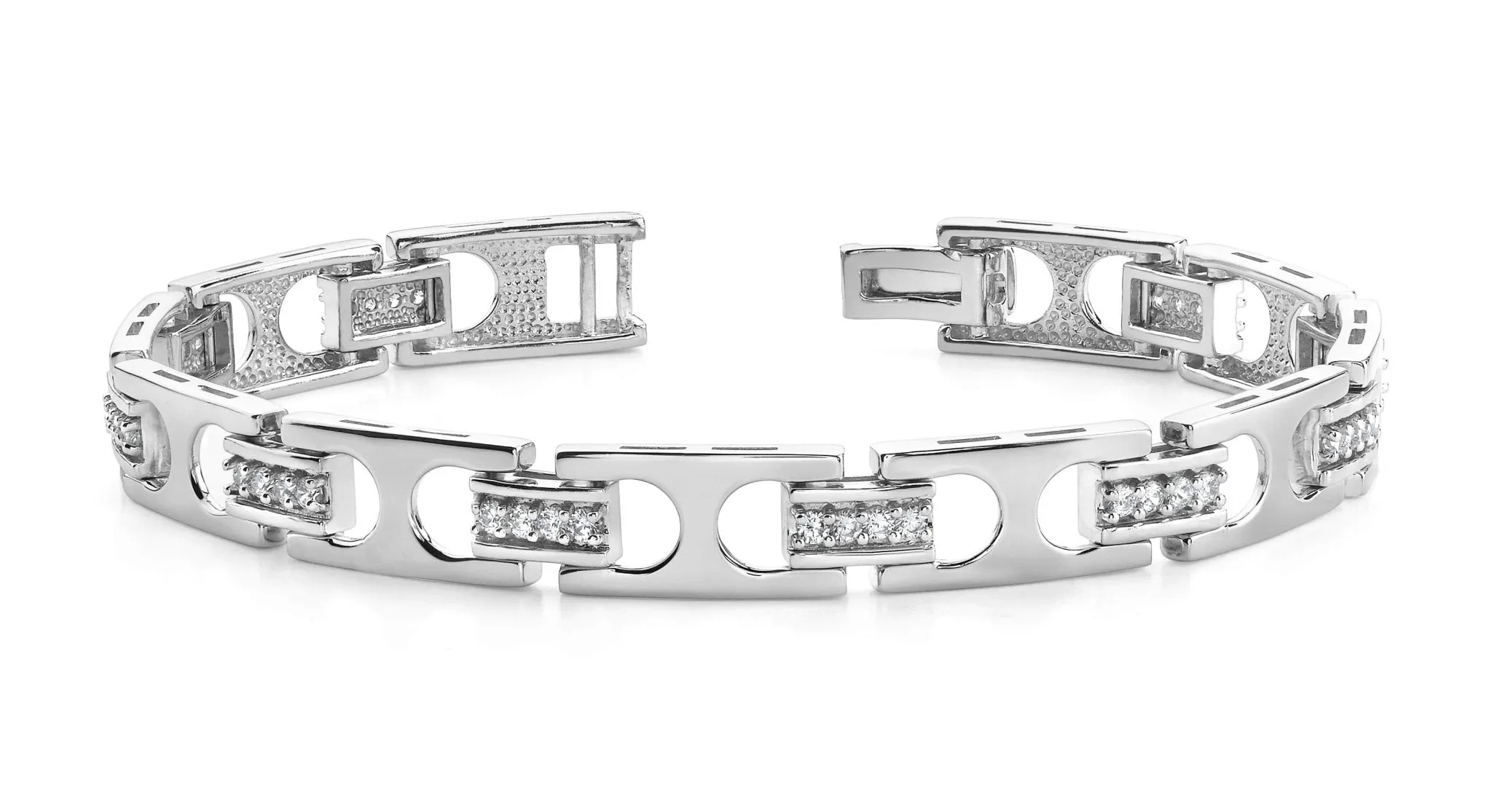 Diamond Buckle Link Diamond Bracelet with 1.60 ct.(finished) 2.1mm