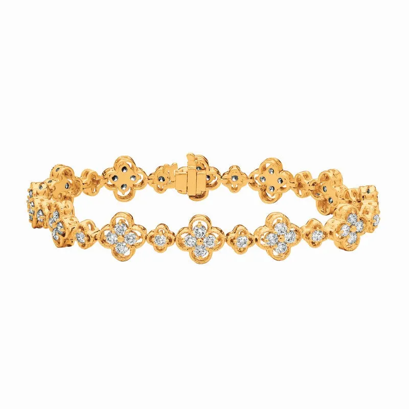 DIAMOND CLOVER BRACELET 14K GOLD (4.2 CTW)