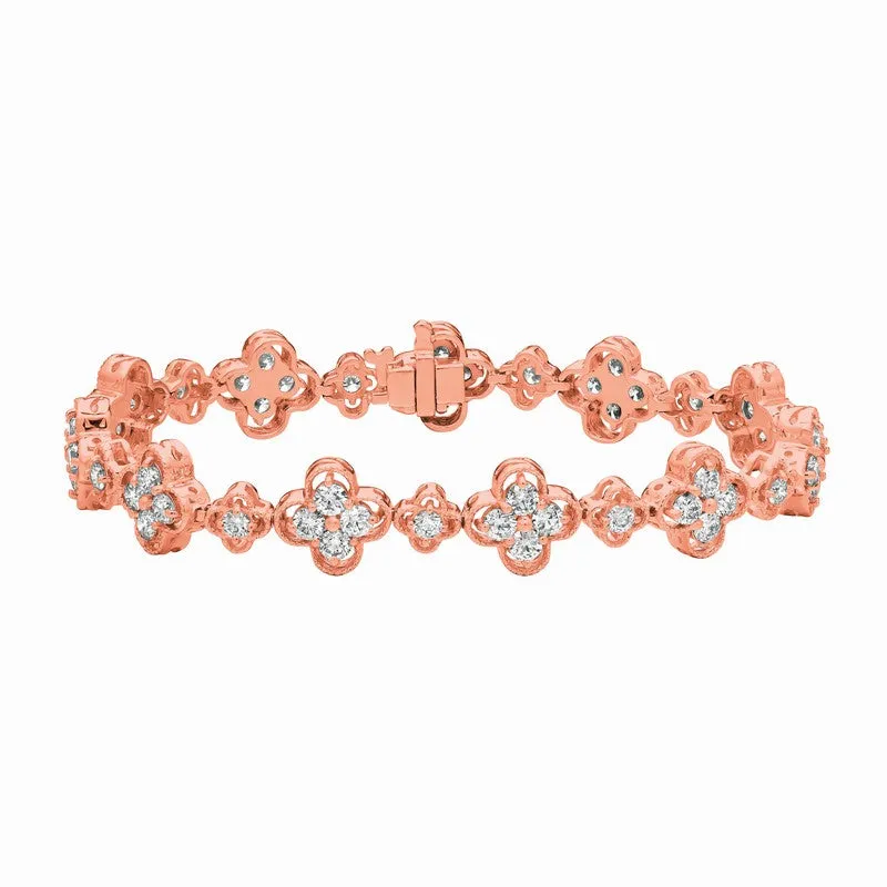 DIAMOND CLOVER BRACELET 14K GOLD (5.42 CTW)
