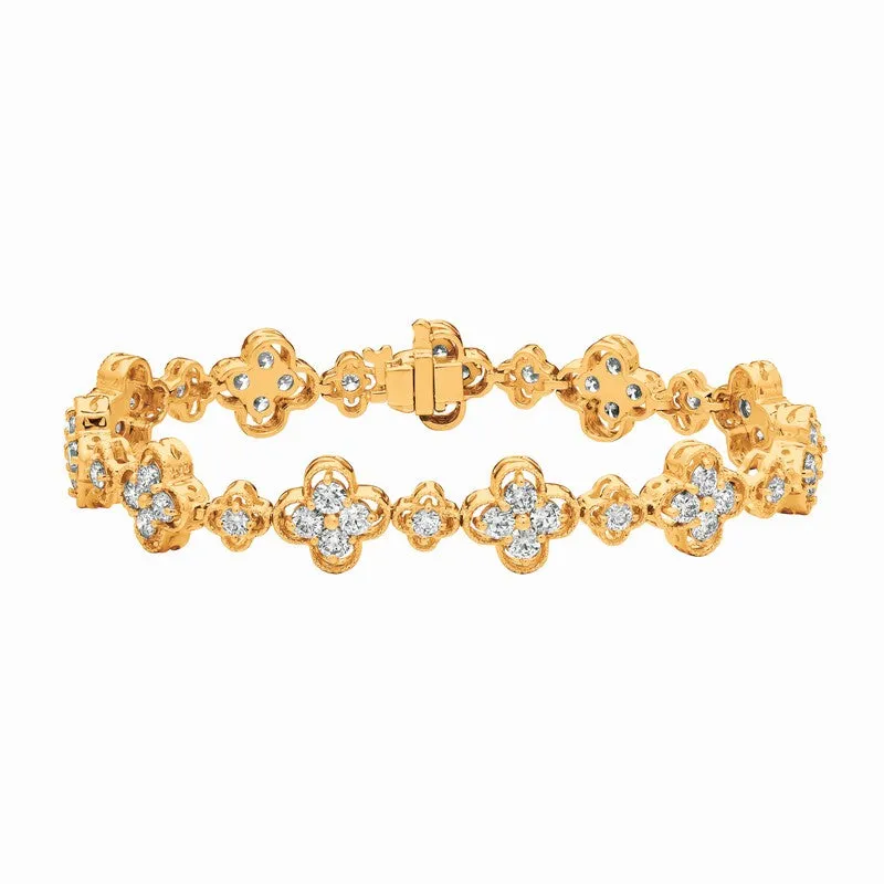 DIAMOND CLOVER BRACELET 14K GOLD (5.42 CTW)