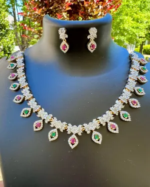 Diamond Finish CZ Necklace Set