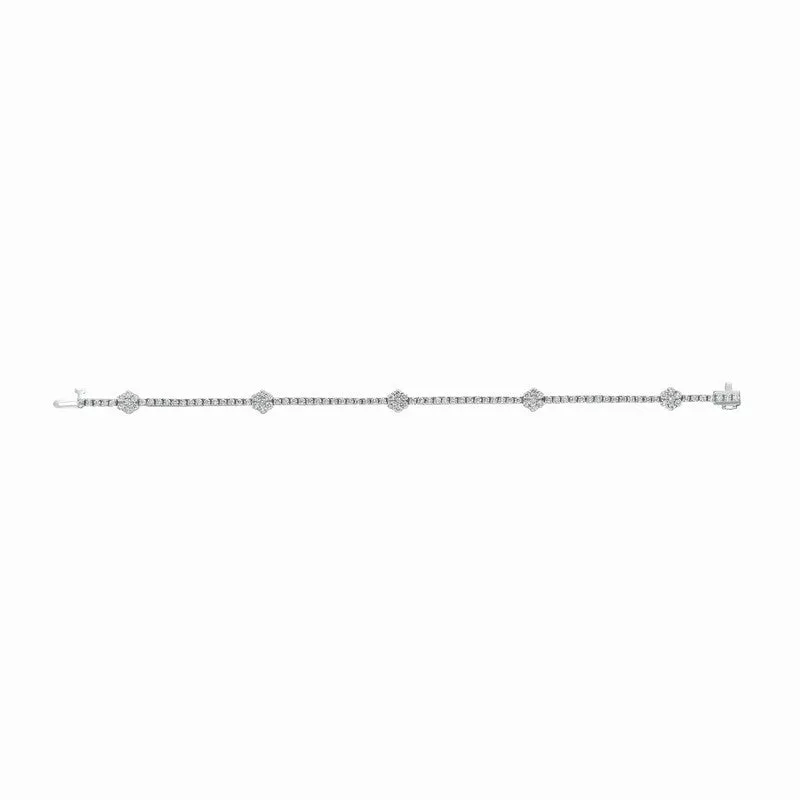 DIAMOND FLOWERS BRACELET 14K GOLD (2.75 CTW)