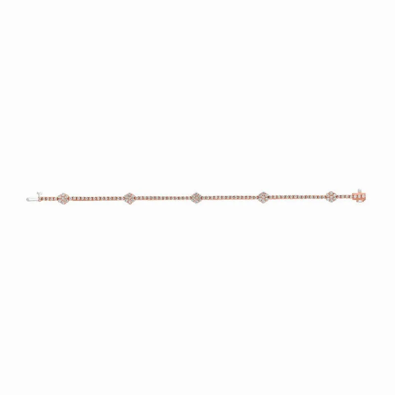 DIAMOND FLOWERS BRACELET 14K GOLD (2.75 CTW)