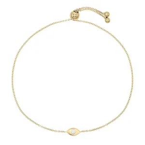 Diamond Mini Evil Eye Bracelet 14K