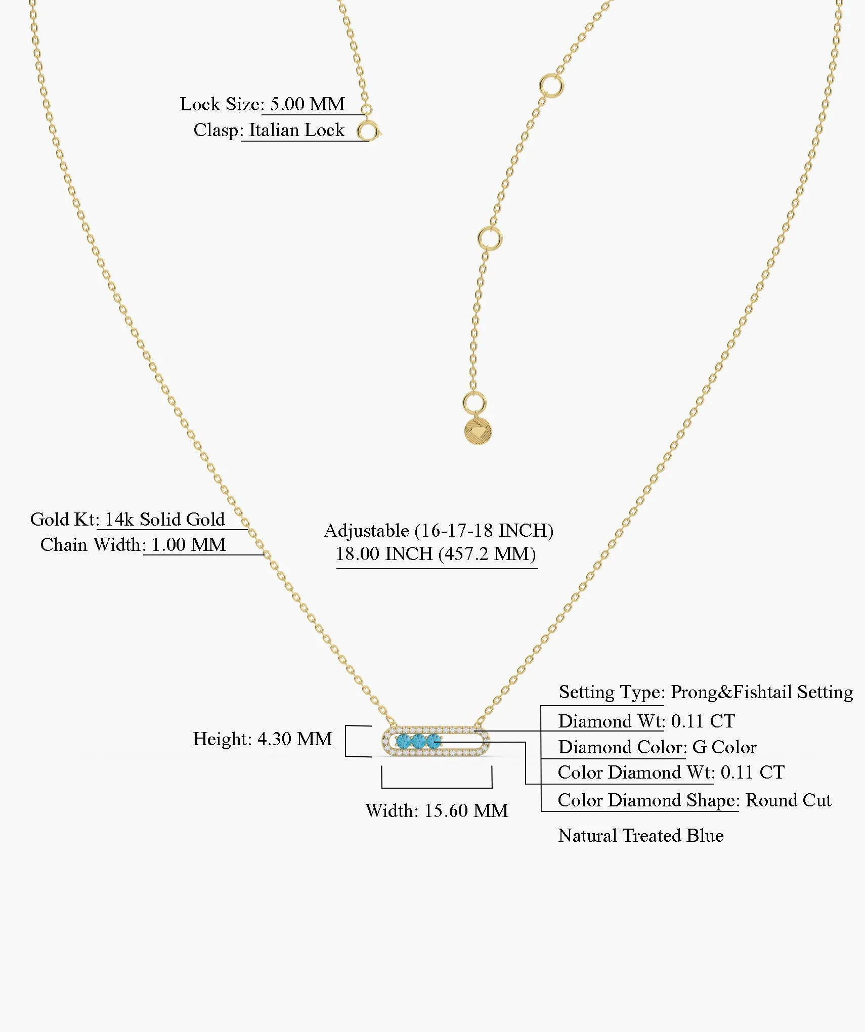 Diamond-Outlined Blue Trio Necklace