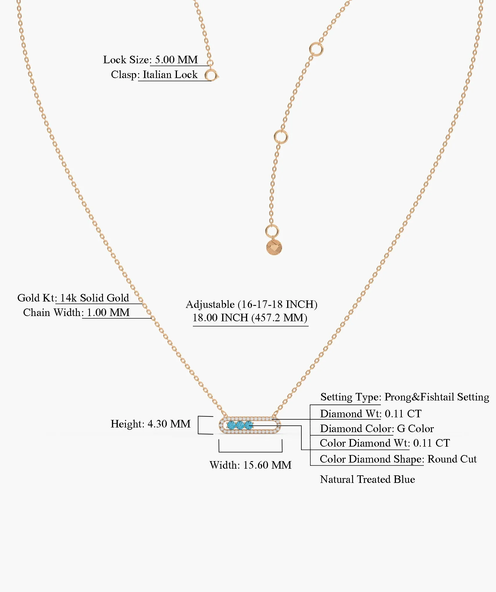 Diamond-Outlined Blue Trio Necklace