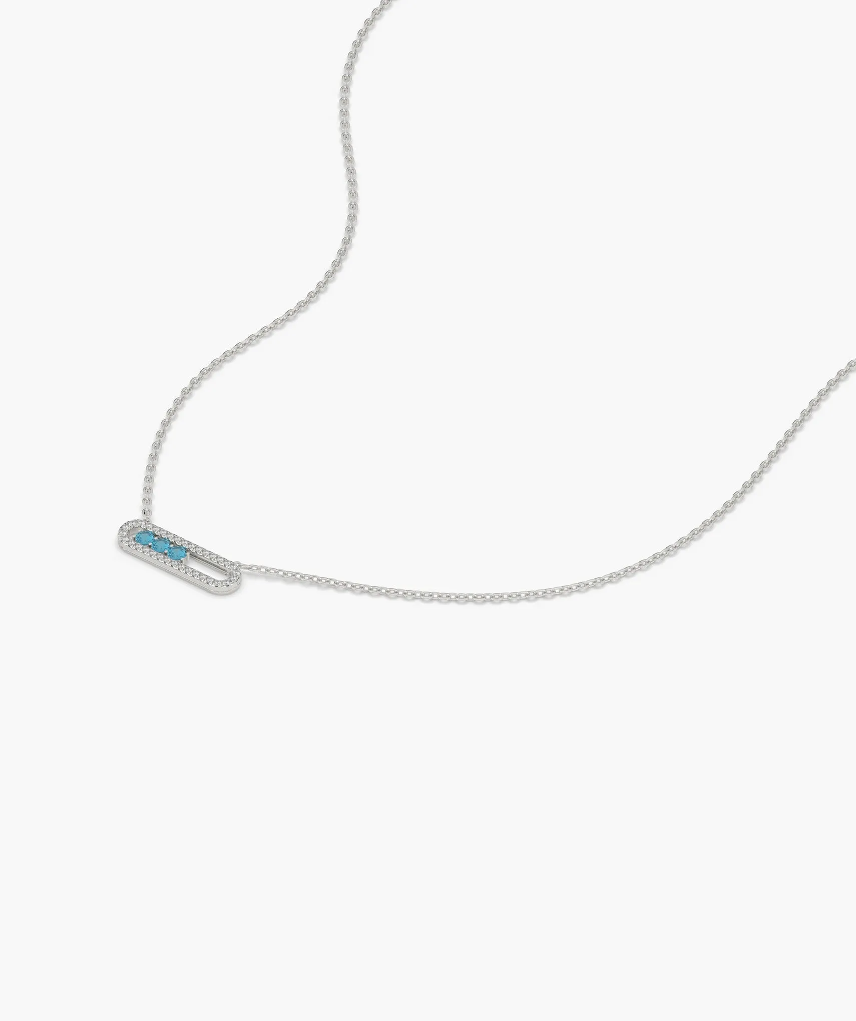 Diamond-Outlined Blue Trio Necklace