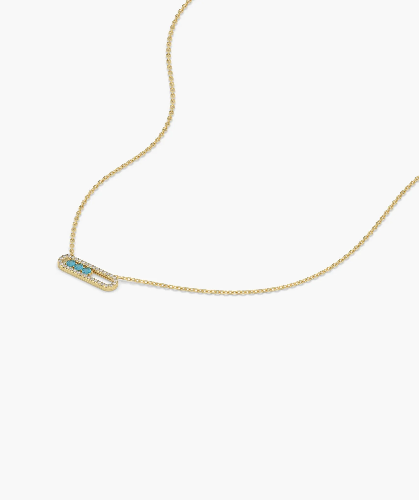 Diamond-Outlined Blue Trio Necklace