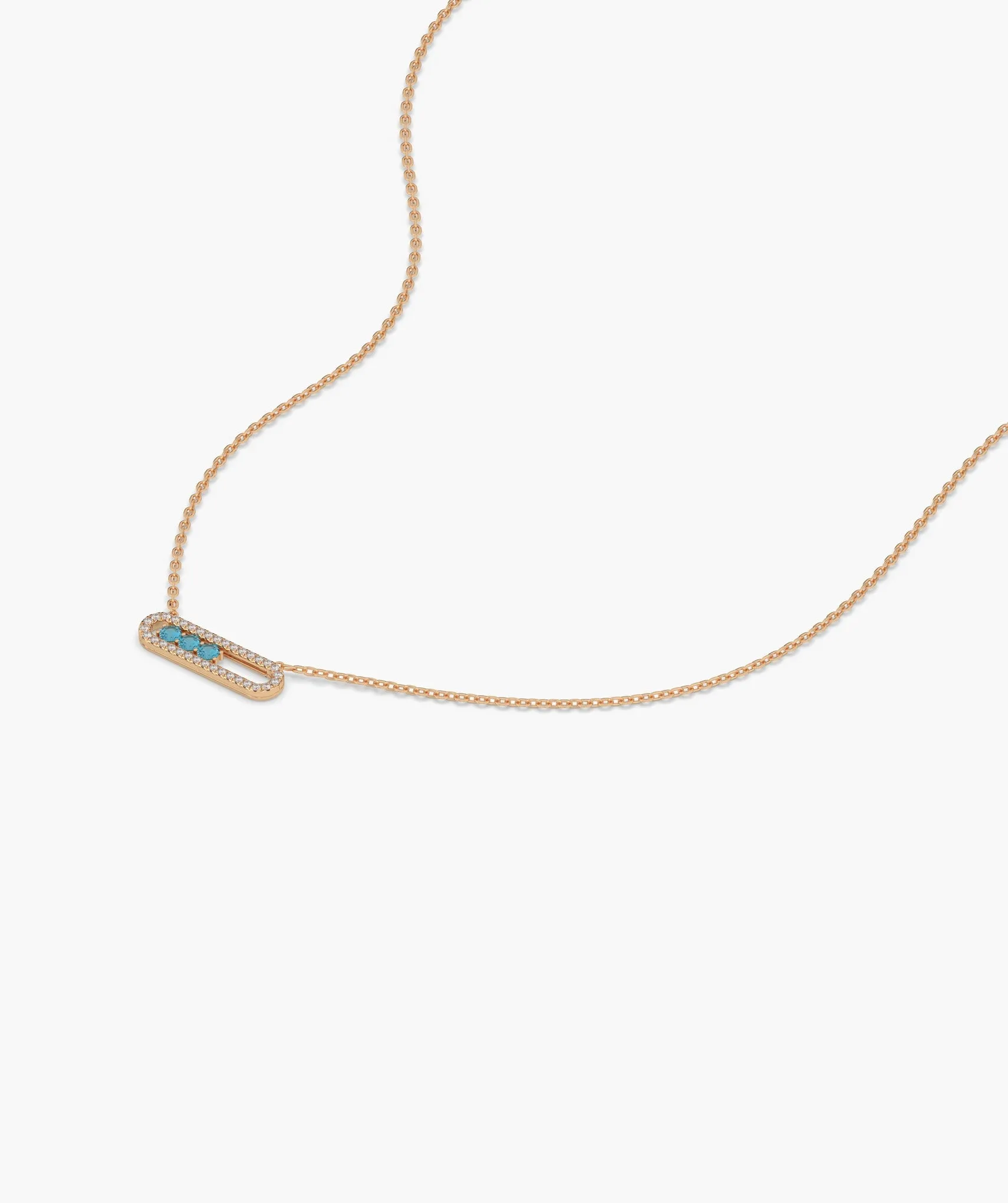 Diamond-Outlined Blue Trio Necklace