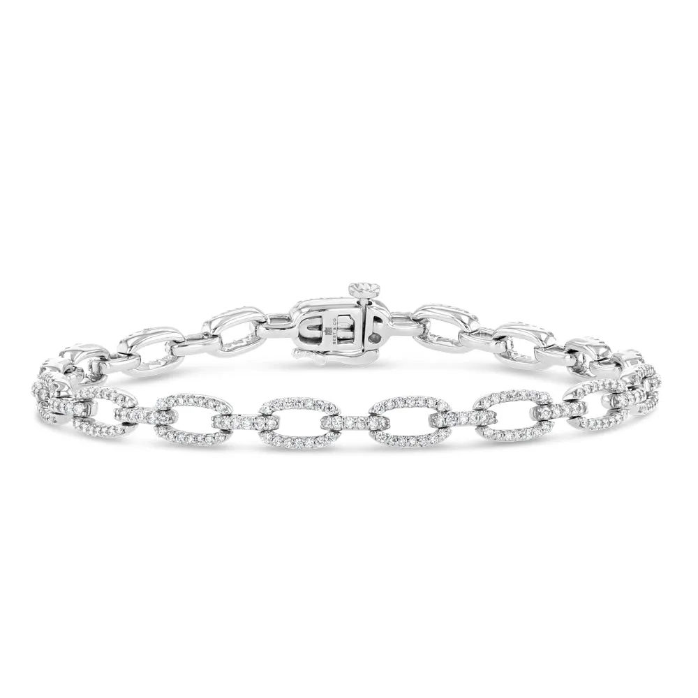 Diamond Pavé Chain Bracelet (White Gold)