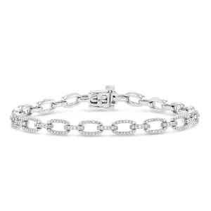 Diamond Pavé Chain Bracelet (White Gold)