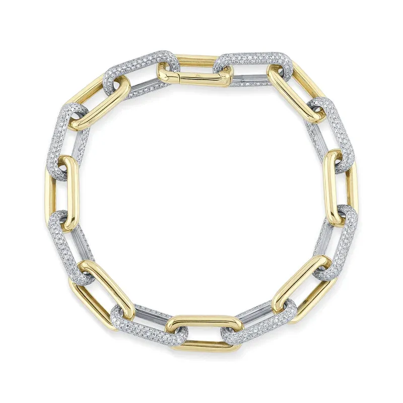 Diamond Pavé Paper Clip Bracelet