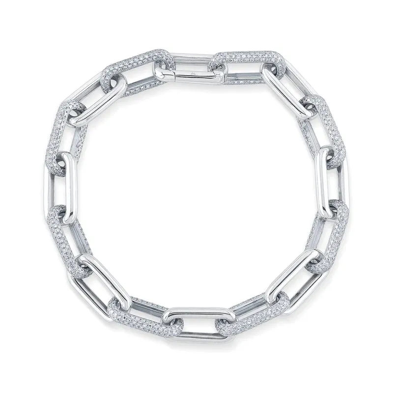 Diamond Pavé Paper Clip Bracelet