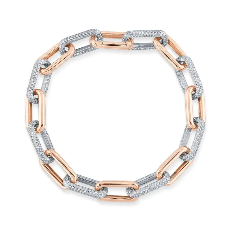 Diamond Pavé Paper Clip Bracelet