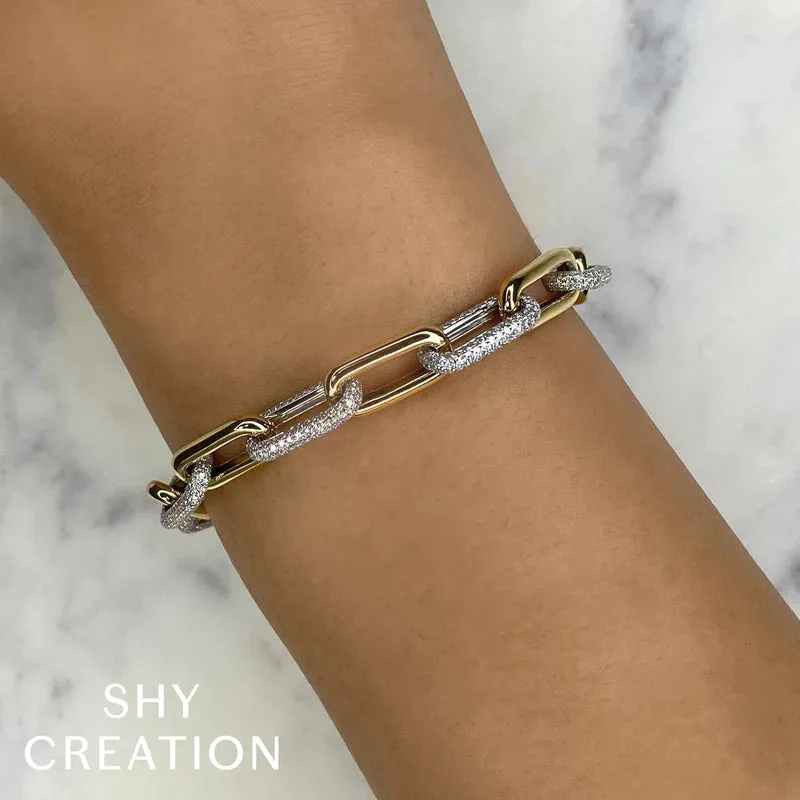 Diamond Pavé Paper Clip Bracelet