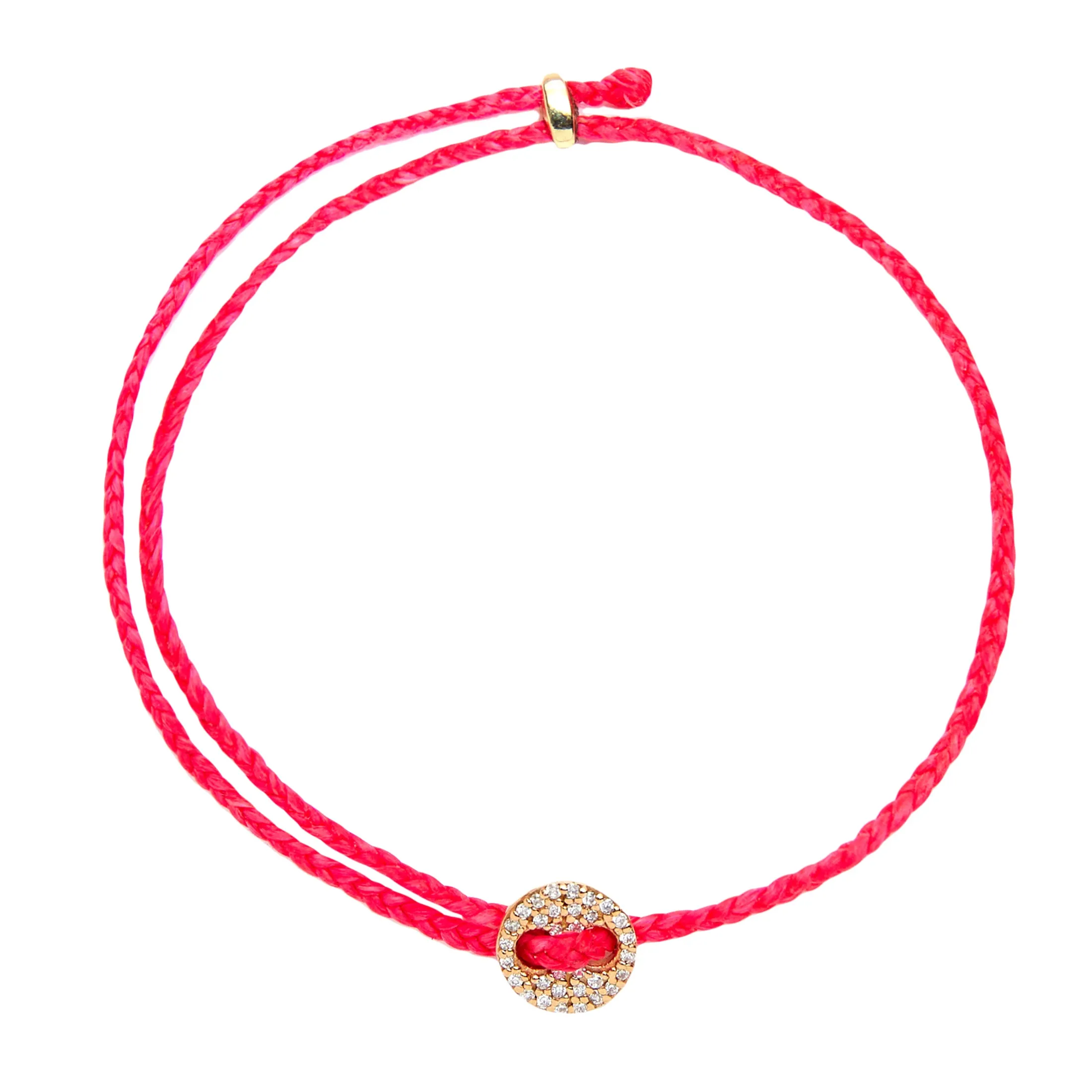 Diamond Signature Button Bracelet in Fuchsia