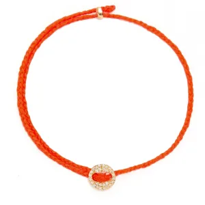 Diamond Signature Button Bracelet in Neon Red