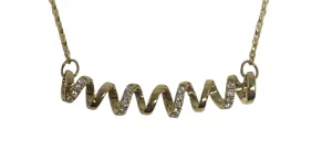 Diamond Spiral Bar Necklace in 14k