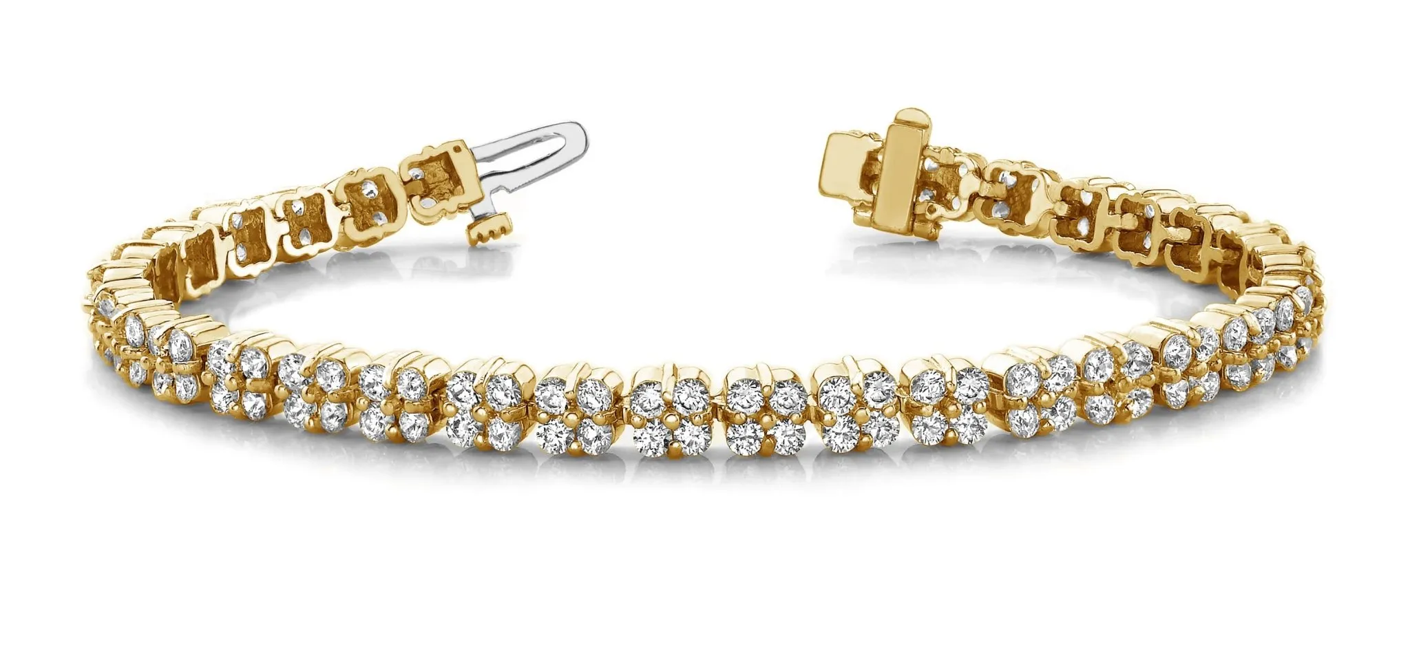 Diamond Squares Diamond Bracelet with 7.04 ct.(finished) 2.5mm