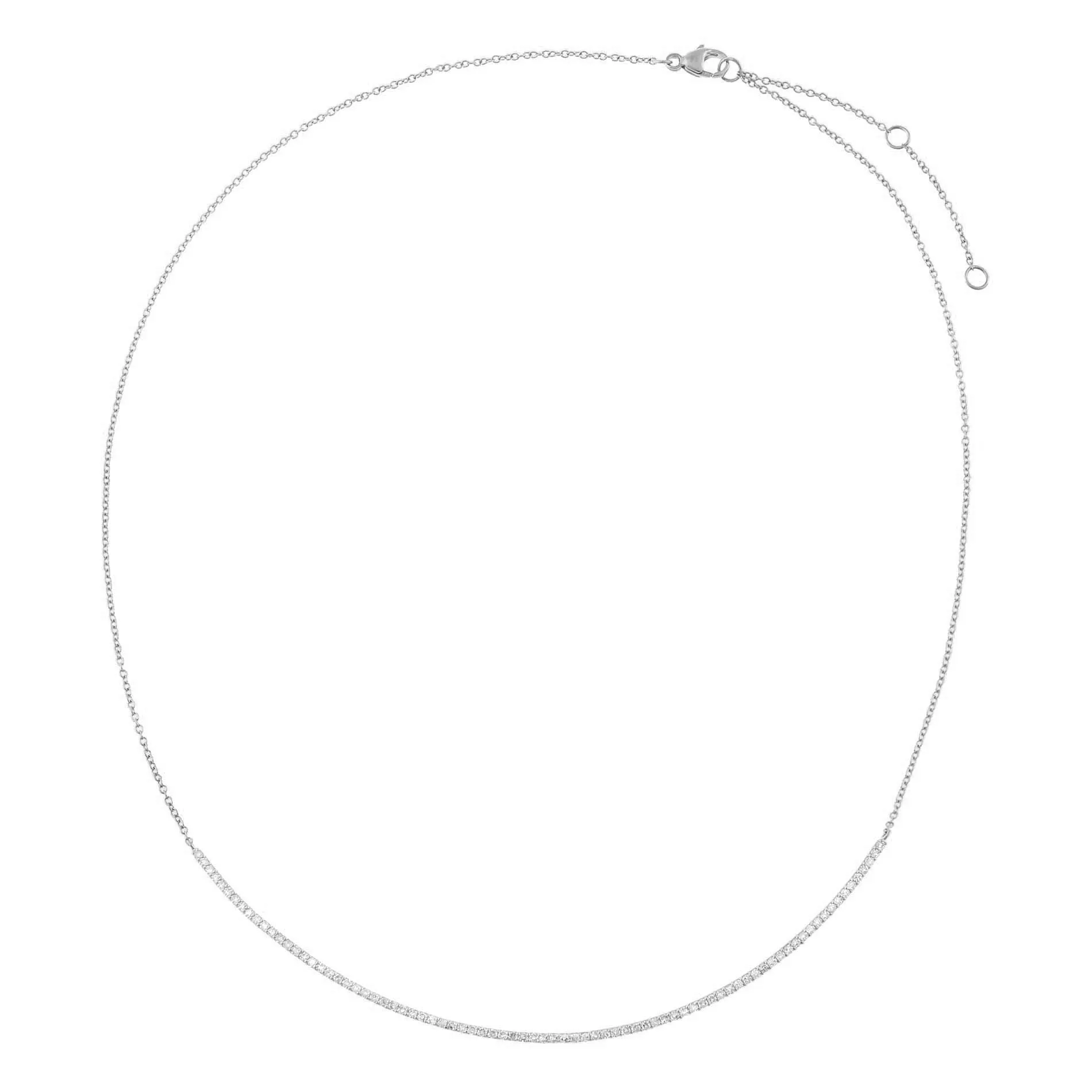 Diamond Tennis Scoop Bar Necklace 14K