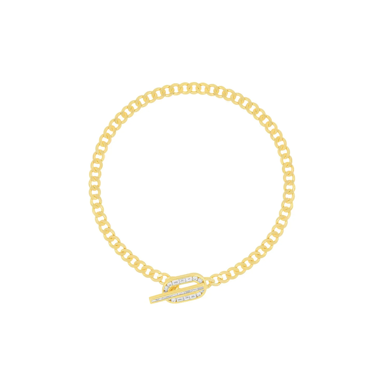Diamond Toggle Curb Chain Bracelet