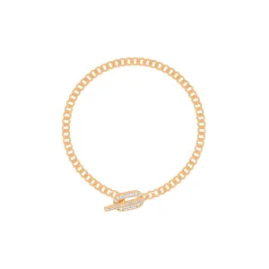 Diamond Toggle Curb Chain Bracelet