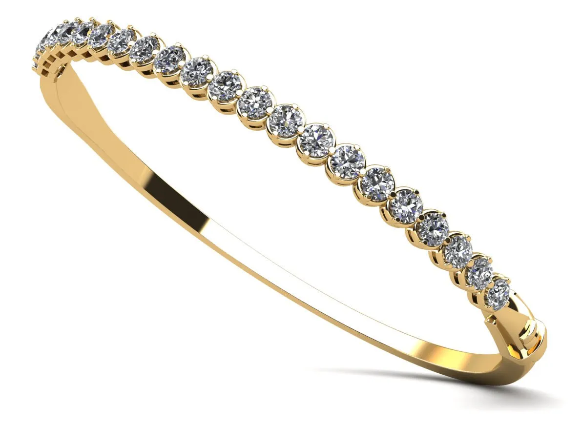Divinely Dazzling Bangle Diamond Bracelet with 1.06 ct.(finished) 2mm