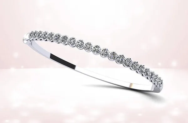 Divinely Dazzling Bangle Diamond Bracelet with 1.06 ct.(finished) 2mm