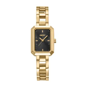 DKNY Uptown Midi Womens Watch with a Black Dial and Gold Stainless Steel Band