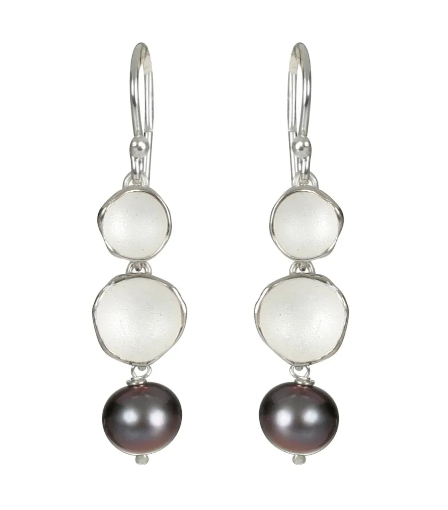 Double Pod Pearl Drop Earrings