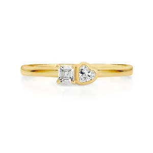 Duffs Asscher & Heart Cut Lab Grown Diamond Stacker Ring