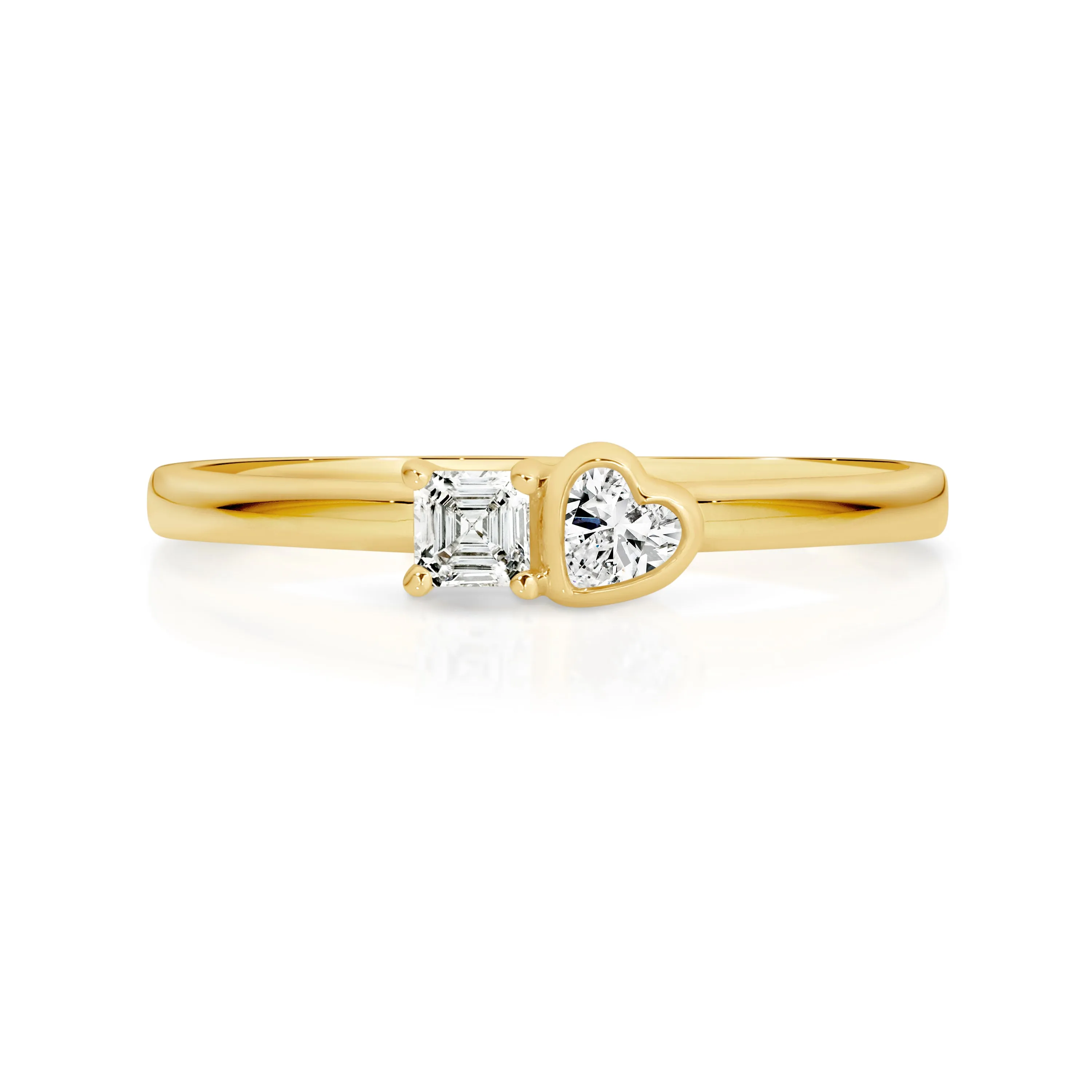 Duffs Asscher & Heart Cut Lab Grown Diamond Stacker Ring
